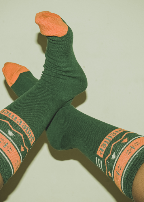Accessories - Santa Meister Socks - Green and Orange